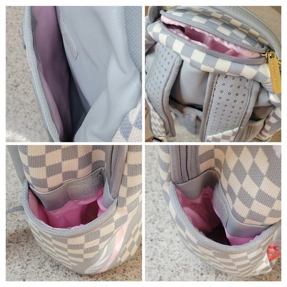 NWT SPRAYGROUND Knit SHARKS IN PARIS Cream DLX Backpack Soldout Limited Edition - Picture 9 of 16